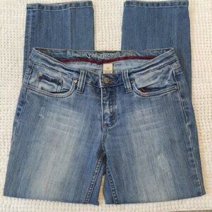 Junior's Refuge Cropped Capri Denim Blue Jeans Size 9 EUC #0163